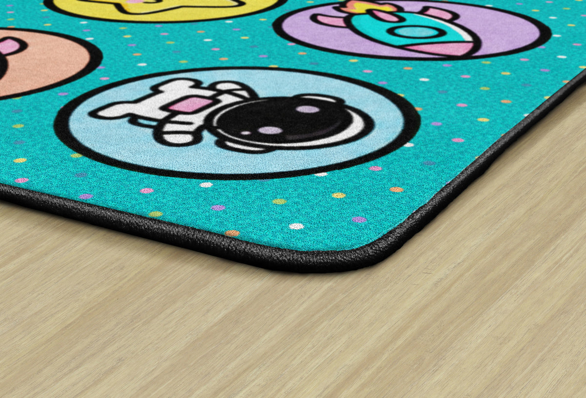 Turquoise Space Crisscross Seating Rug, view 3