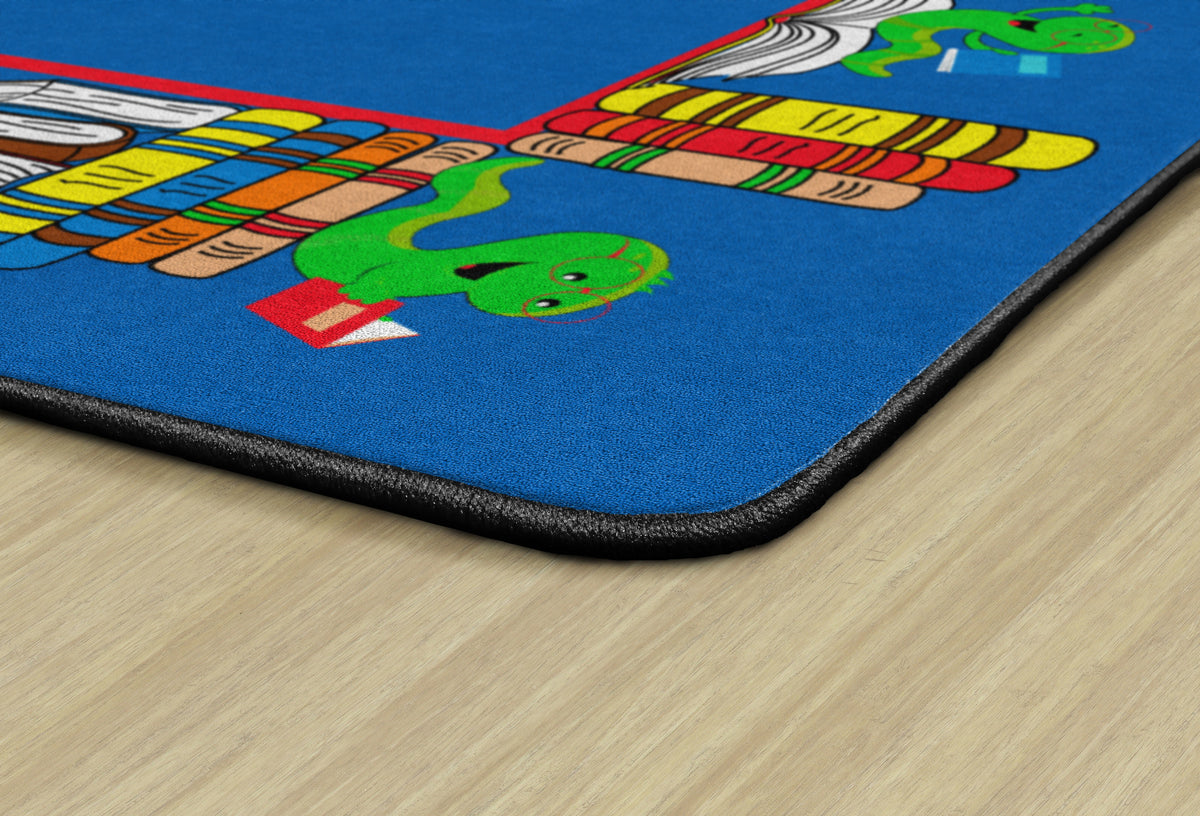 Calming Blue Bookworm Reading Rug, view 2