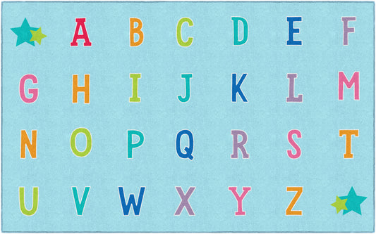 Alphabet Criss Cross Seating Rug – Blue