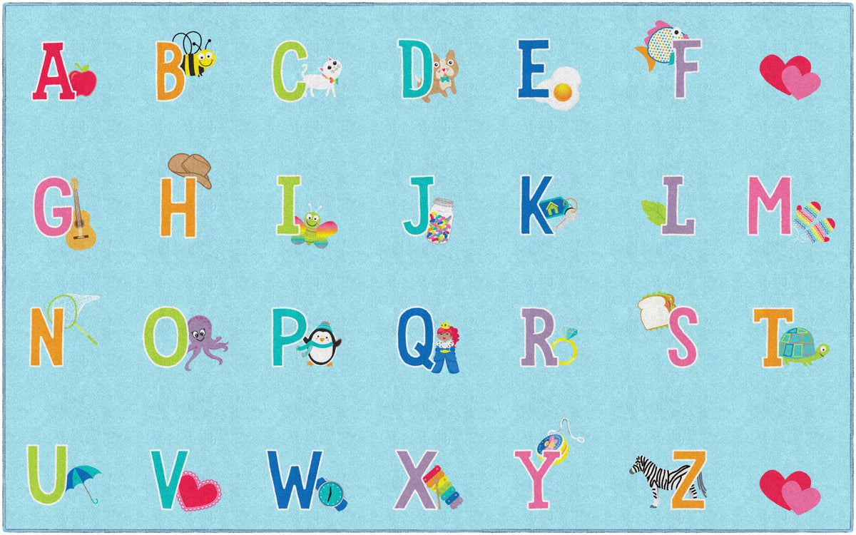 Alphabet Pictures Criss Cross Seating Rug, view 7