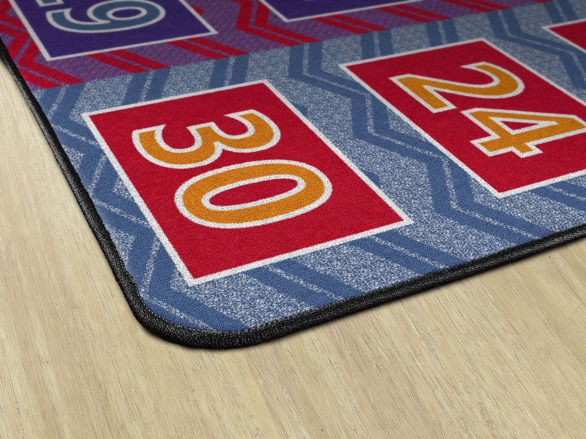 Number Chevrons Classroom Seating Rug, view 3