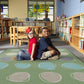 Calm Spots Green Classroom Seating Rug, view 2