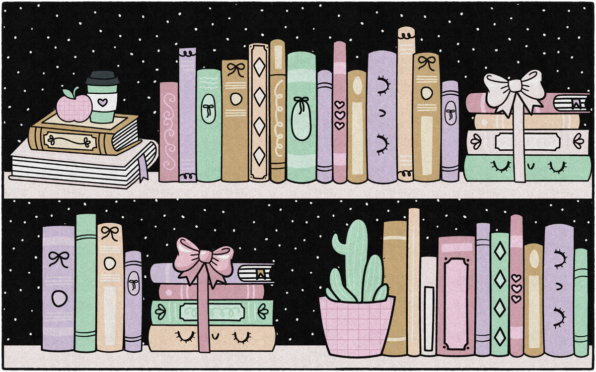 Pastel Bookshelf Reading Rug