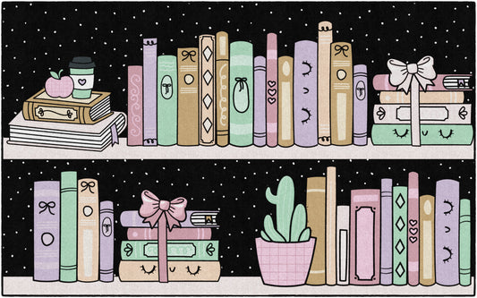 Pastel Bookshelf Reading Rug