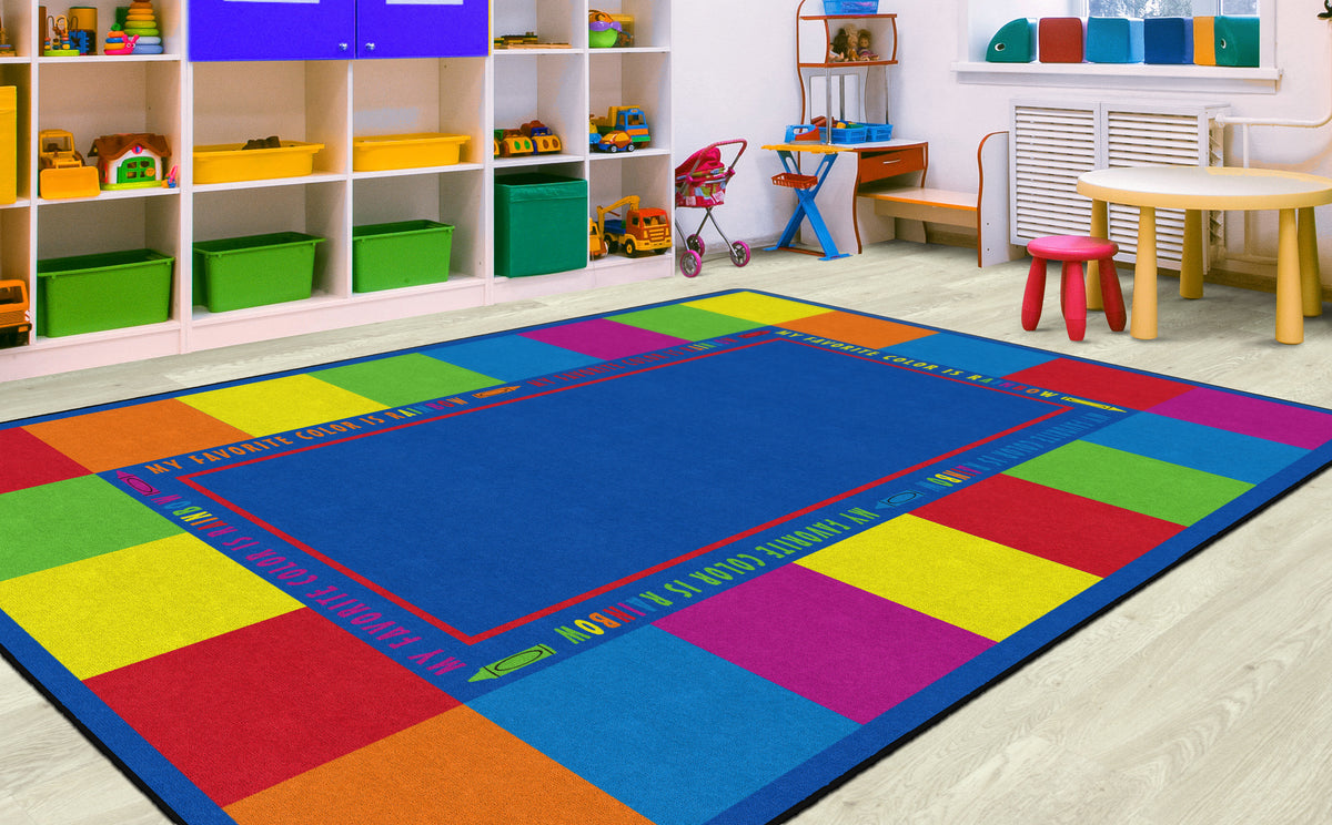 Rainbow Colors Classroom Seating Rug, view 4