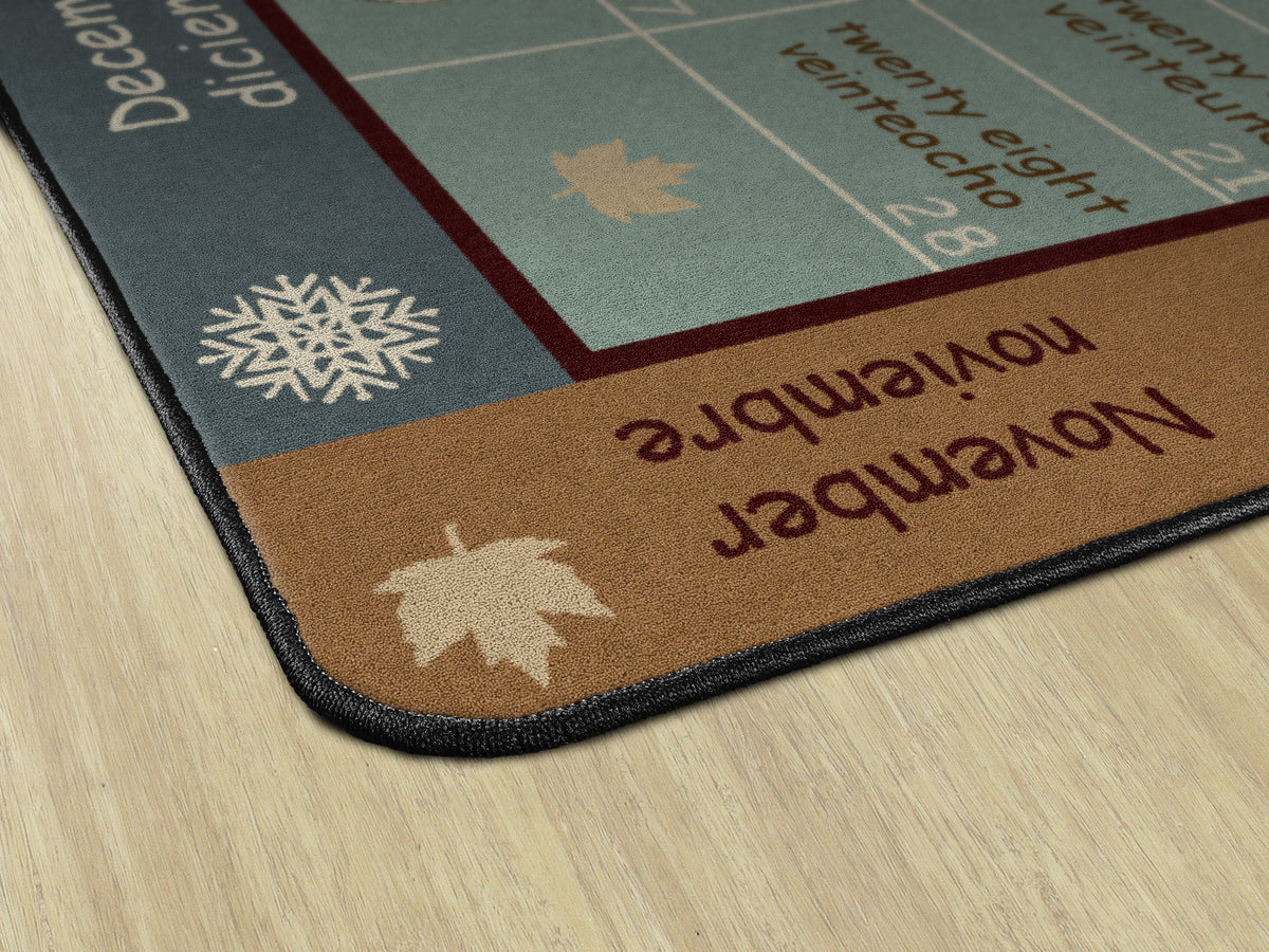 Bilingual Four Seasons Calendar Rug, view 3