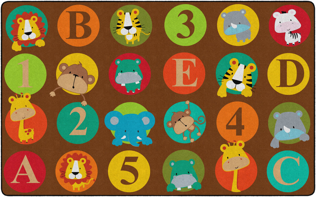 ABC and 123 Animals Seating Rug, view 2
