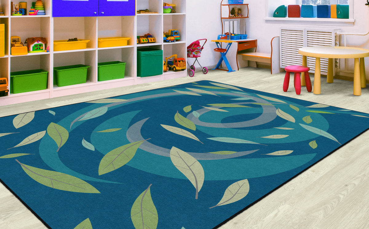 Tranquil Leaves Calming Classroom Rug, view 2