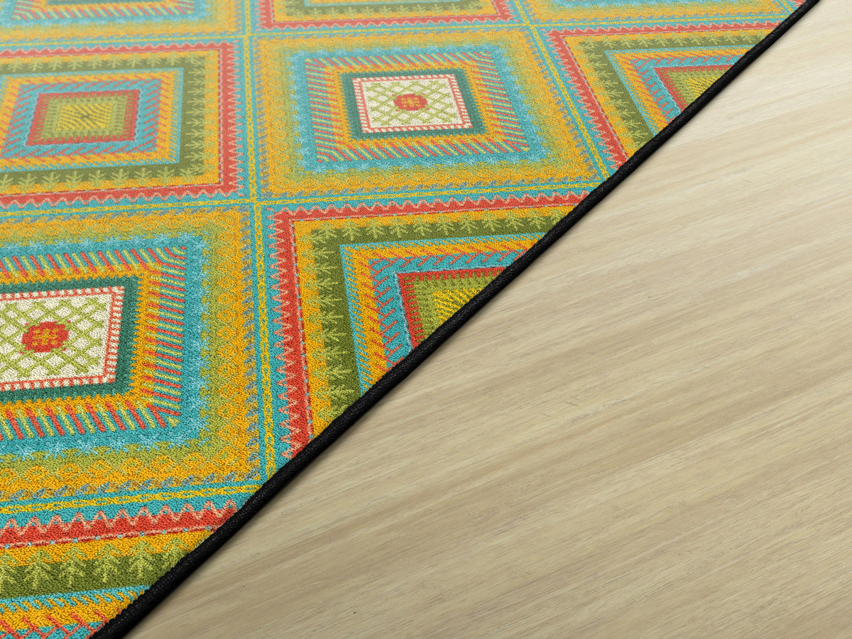 Cozy Quilt Diamond Seating Rug, view 6