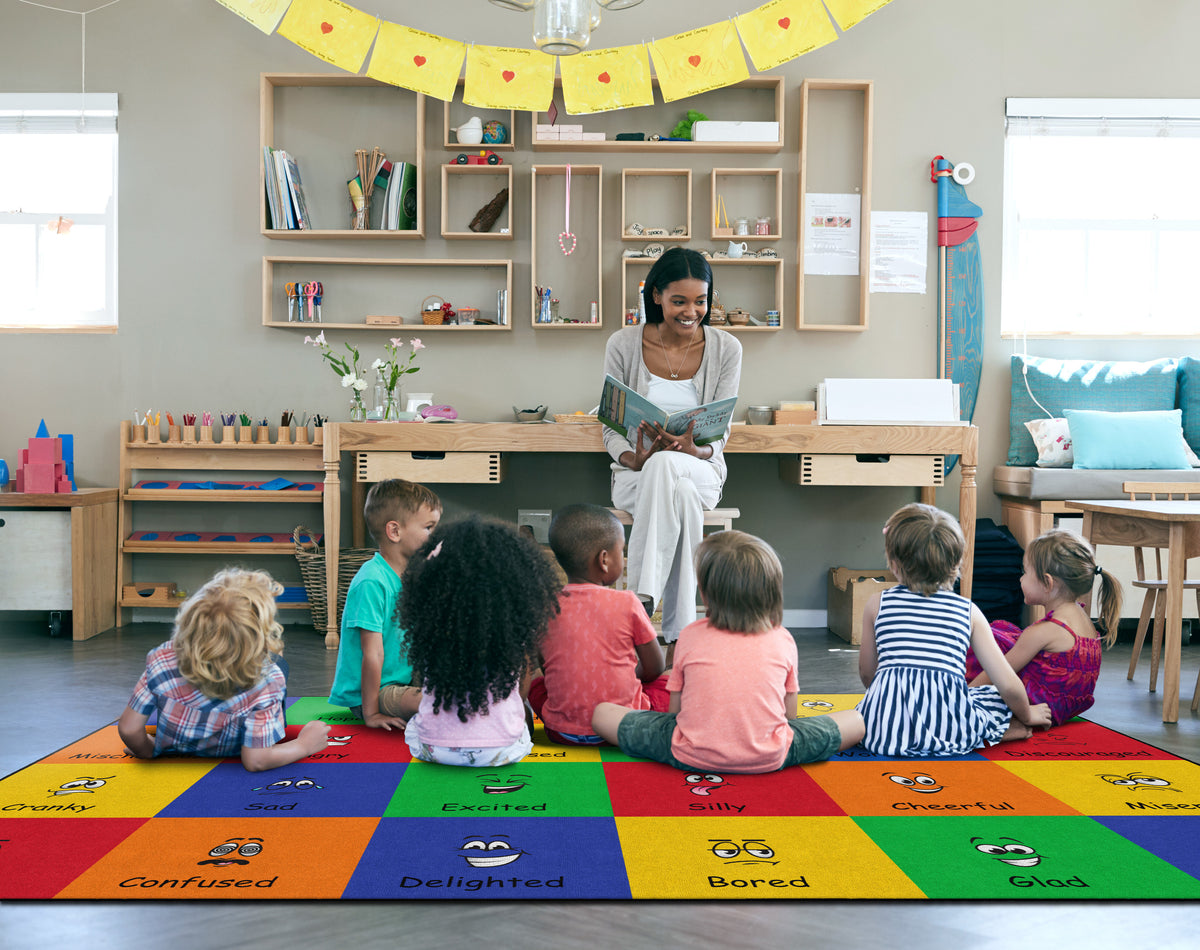 Feelings Words Classroom Seating Rug, view 6