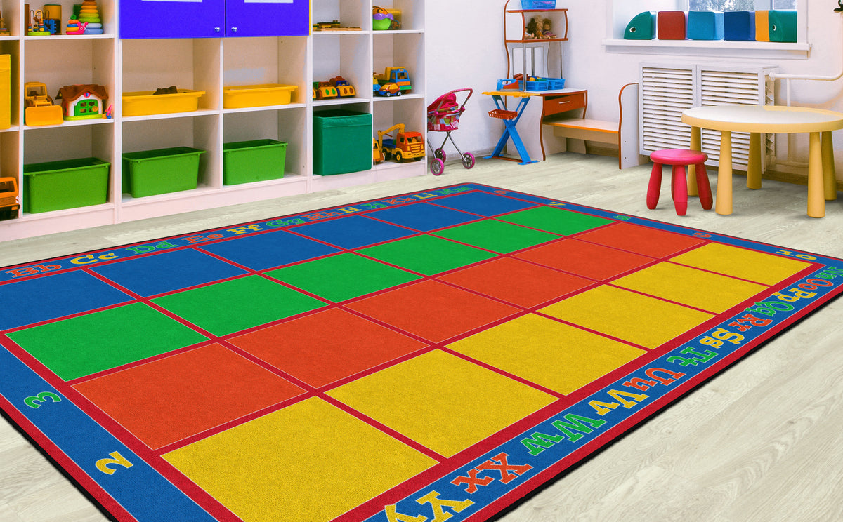 Sitting Grid ABC & 123 Classroom Seating Rug
