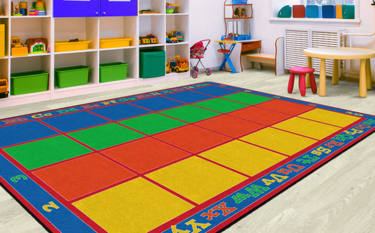 Sitting Grid ABC & 123 Classroom Seating Rug