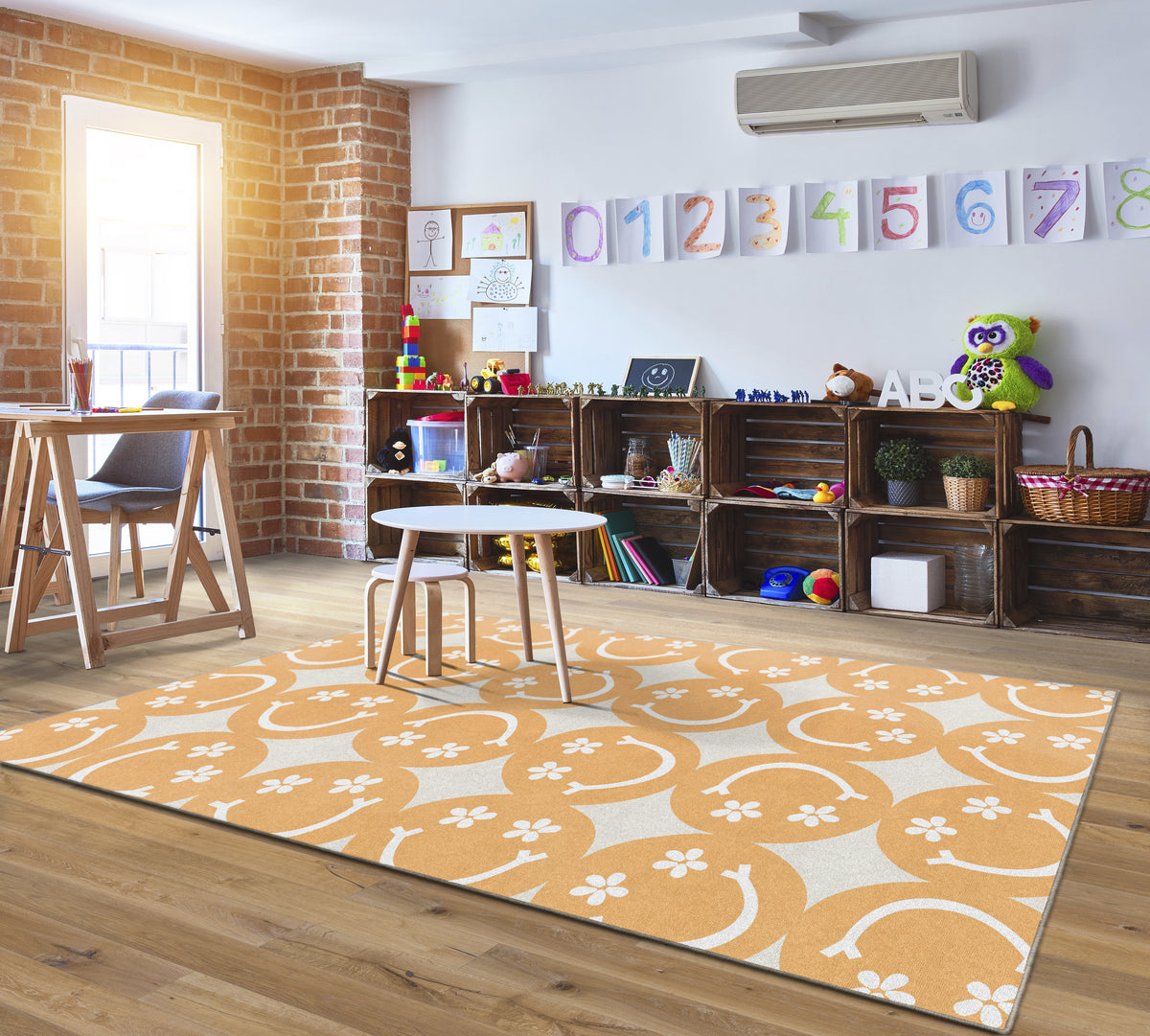 Happy Faces Classroom Rug, view 2