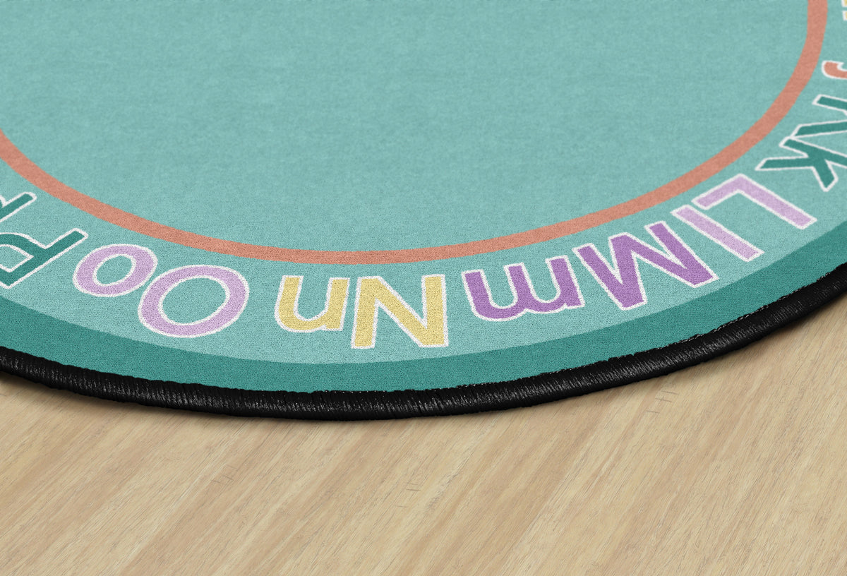 Pastel Alphabet Oval Classroom Rug, view 2