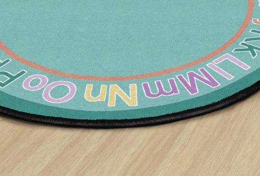 Pastel Alphabet Oval Classroom Rug, view 2