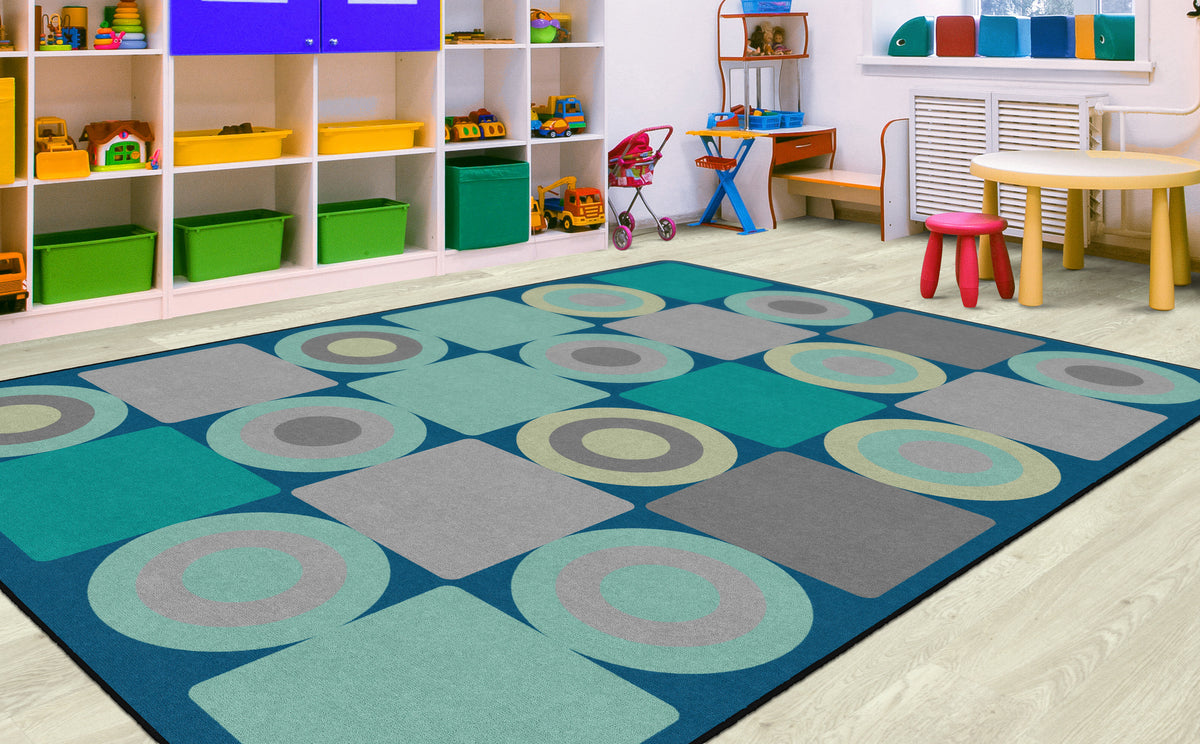 Tranquil Squares Calming Seating Rug, view 2