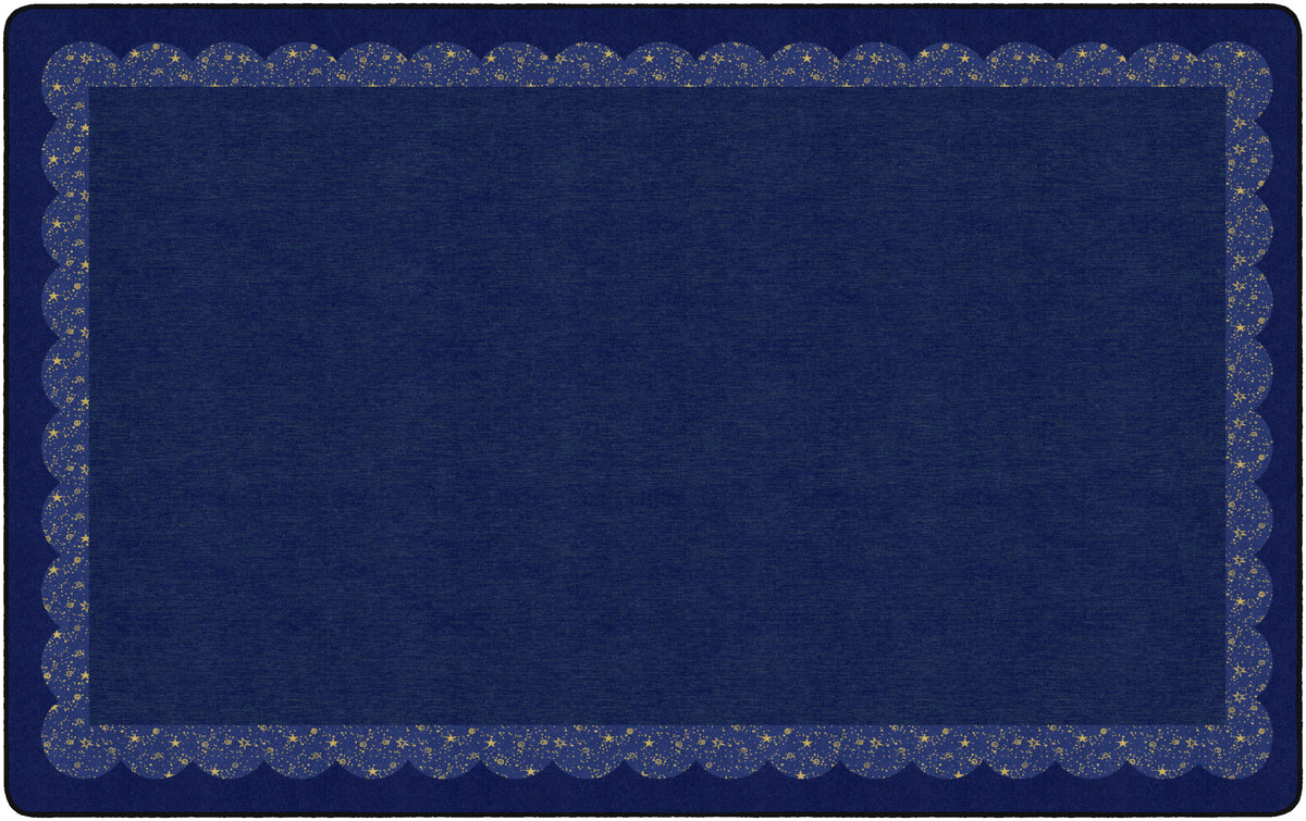 Calming Navy Starry Border Classroom Rug, view 4