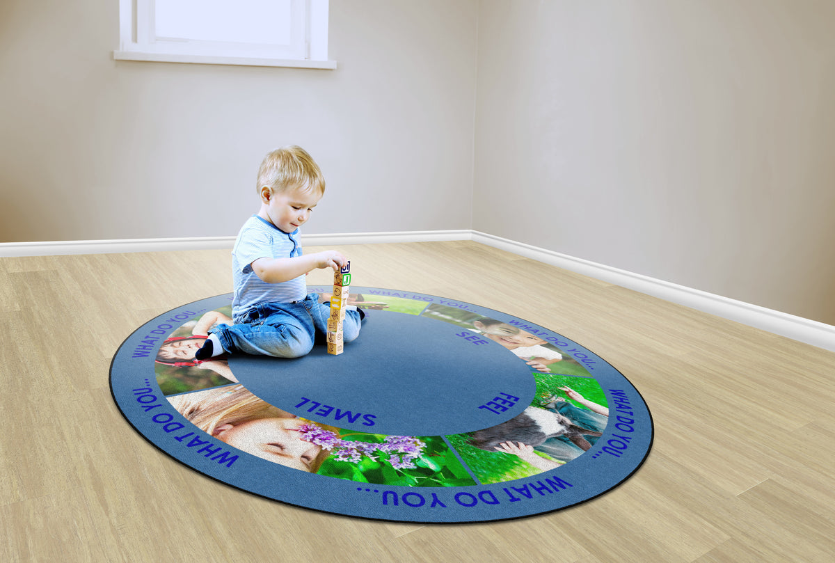 Five Senses Round Classroom Rug