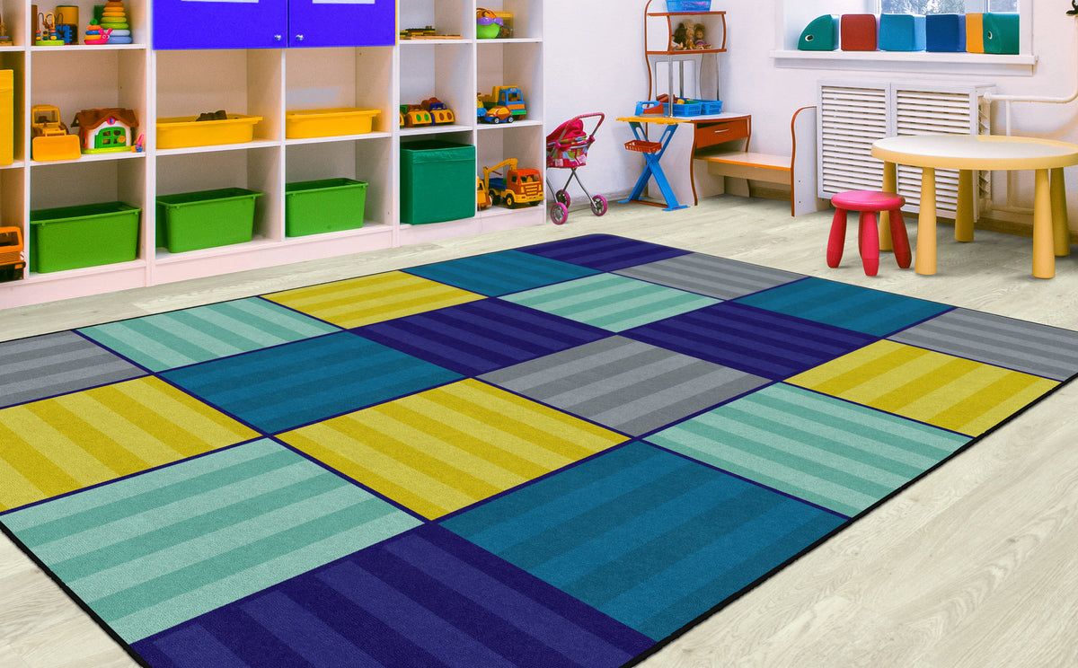 Calming Blocks Tonal Stripe Rug