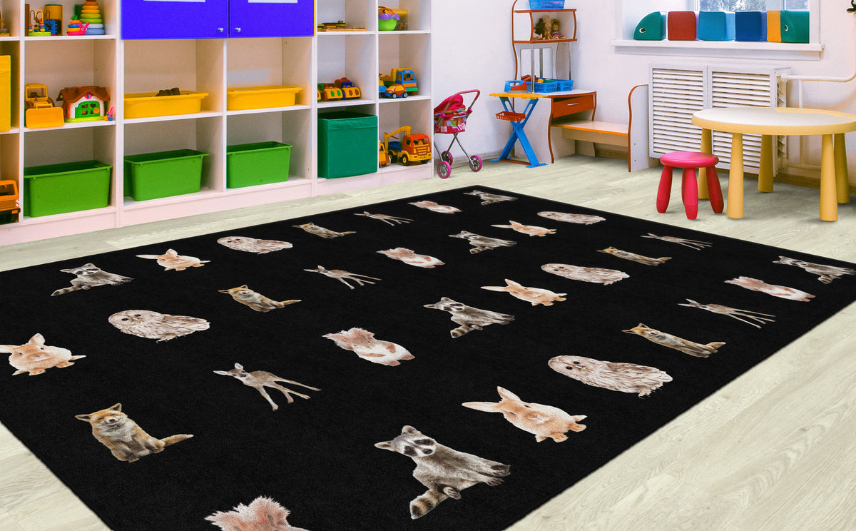 Woodland Animals Criss Cross Seating Rug