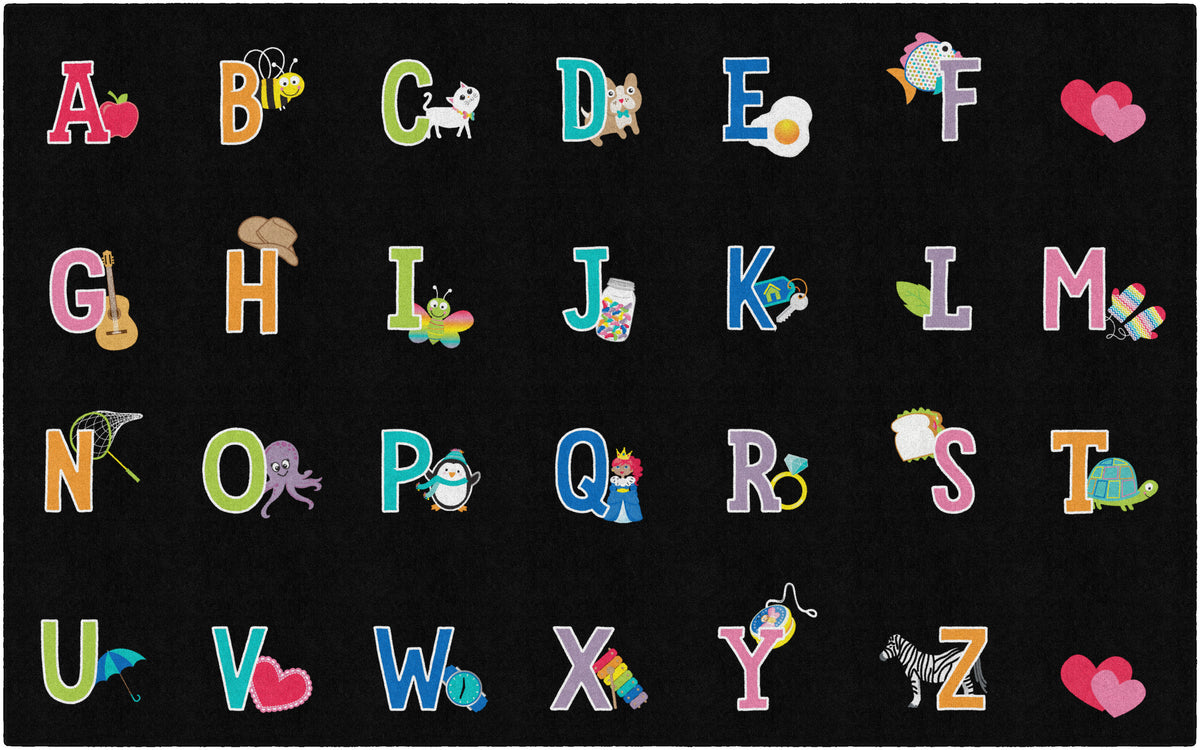 Alphabet Pictures Criss Cross Seating Rug, view 6