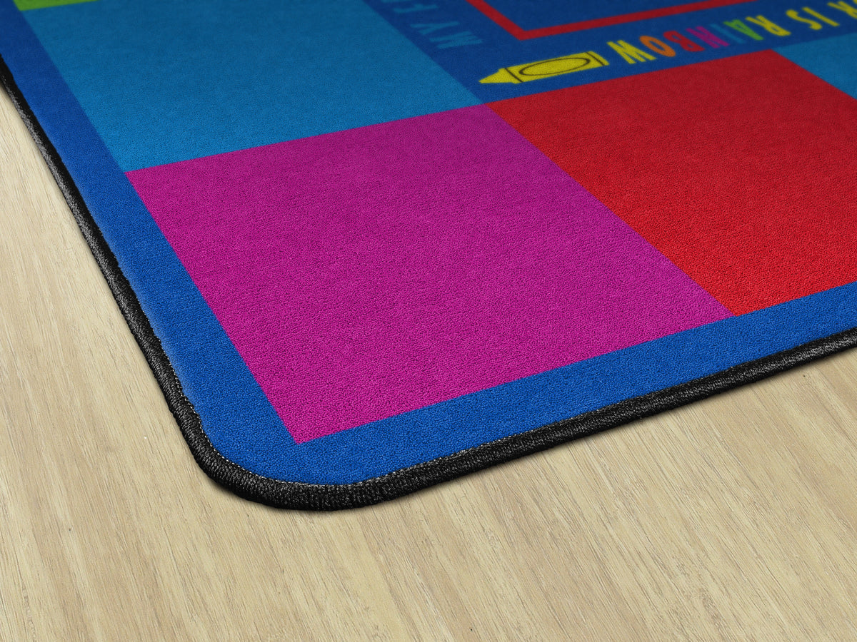 Rainbow Colors Classroom Seating Rug, view 3