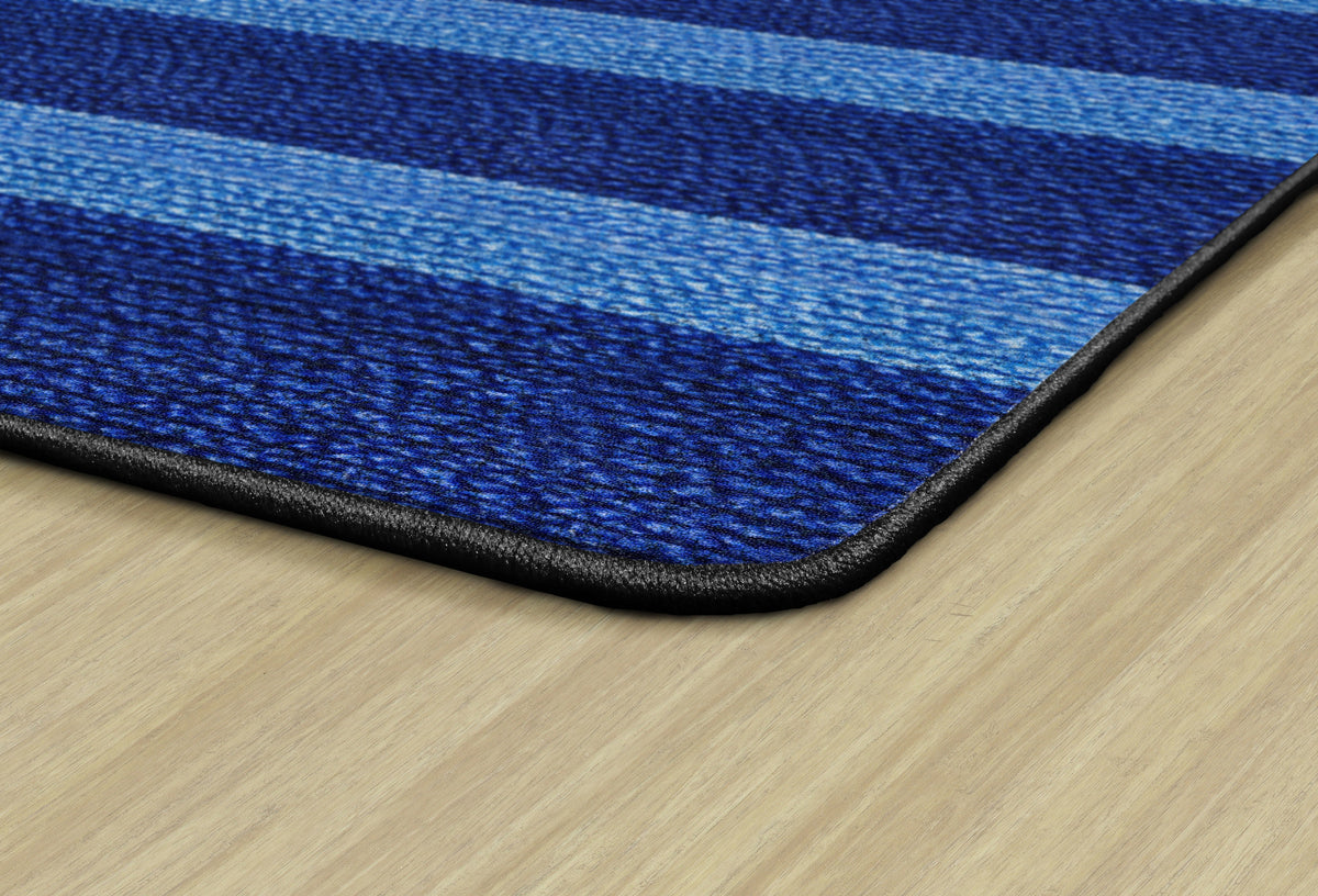 Cozy Basketweave Stripe Classroom Rug