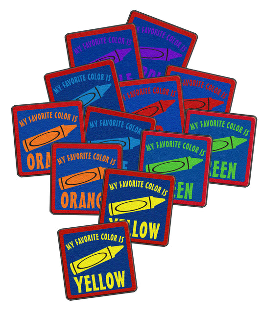 Crayon Color Seating Squares (Set of 12)