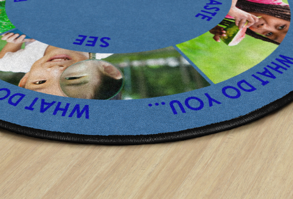 Five Senses Round Classroom Rug, view 2