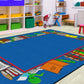 Calming Blue Bookworm Reading Rug
