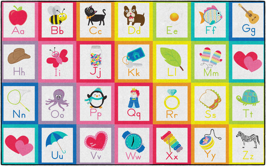 Rainbow Alphabet Seating Spots Rug
