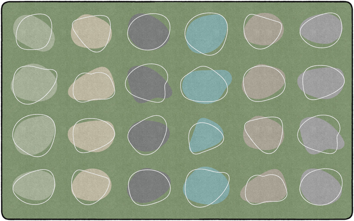 Calm Spots Green Classroom Seating Rug