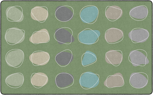 Calm Spots Green Classroom Seating Rug