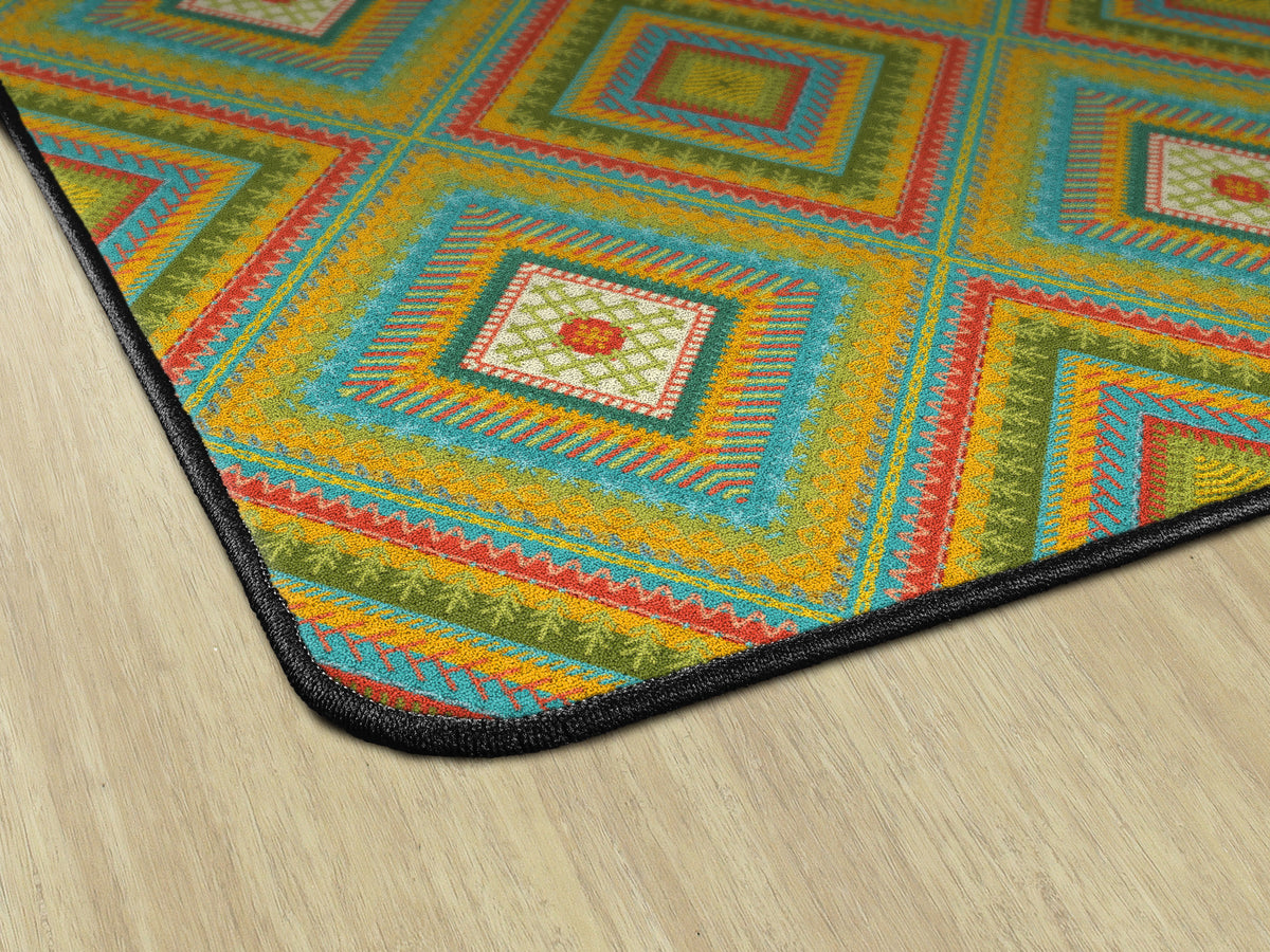 Cozy Quilt Diamond Seating Rug, view 4