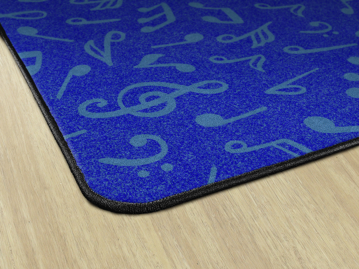 Music Notes Tonal Blue Classroom Rug, view 4