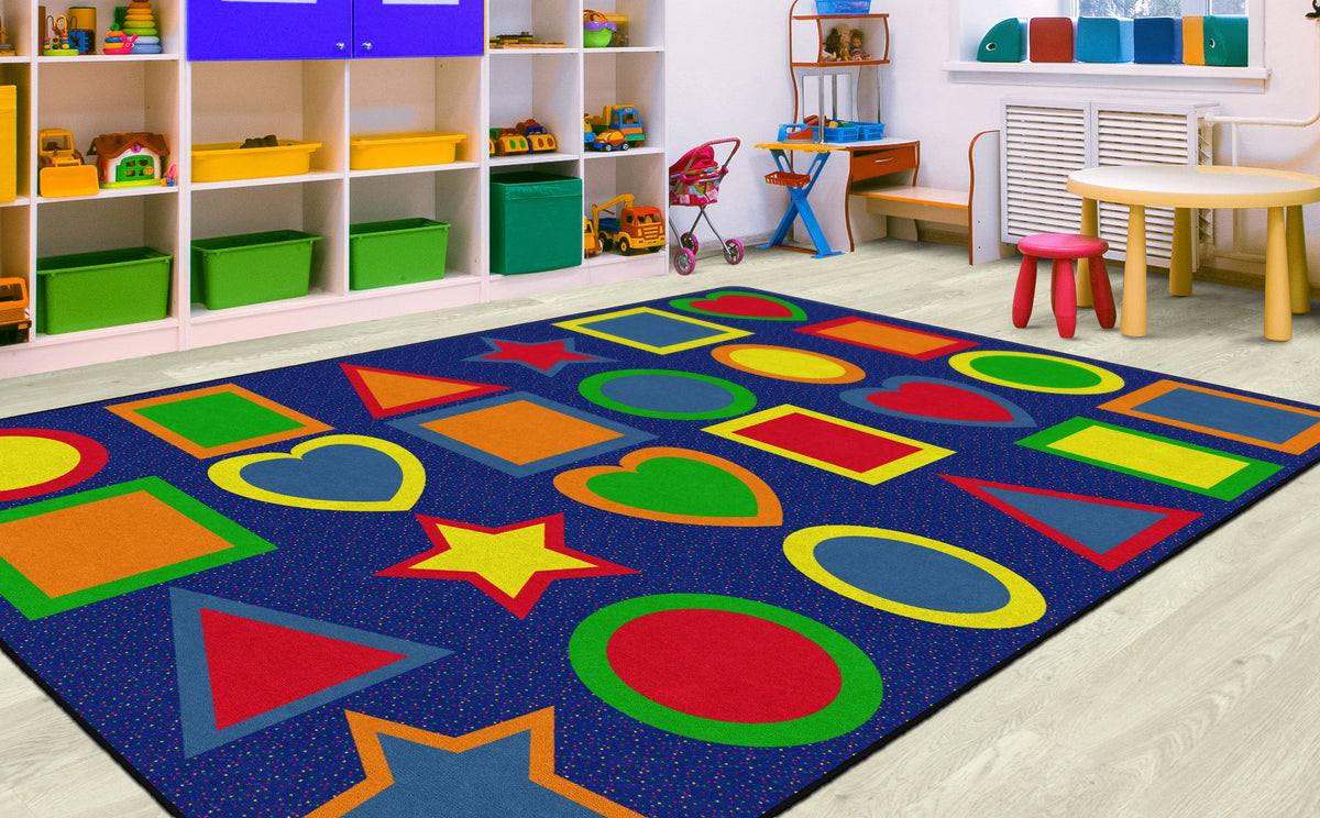 All Kinds of Shapes Classroom Seating Rug