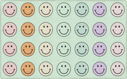 Smiley Face Sit Spots Classroom Rug