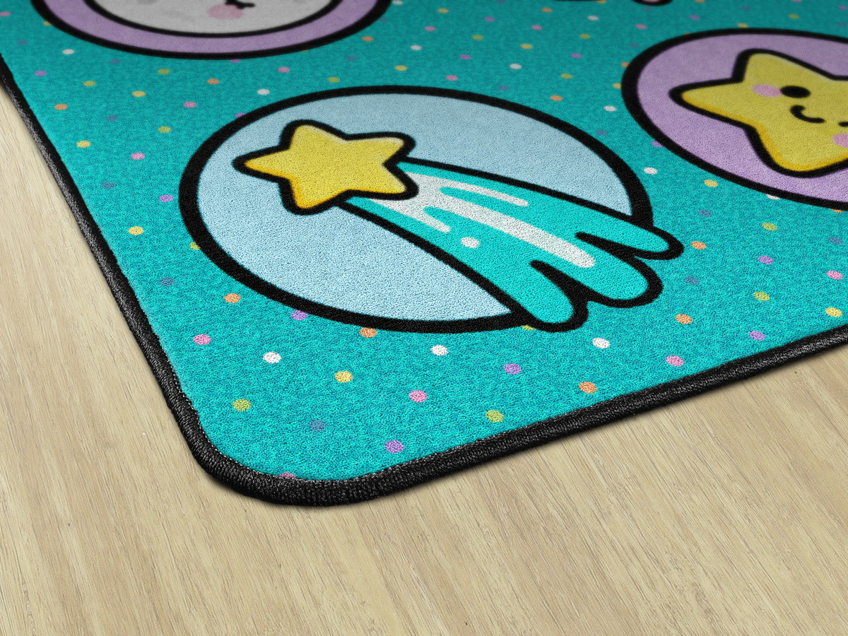 Turquoise Space Crisscross Seating Rug, view 4