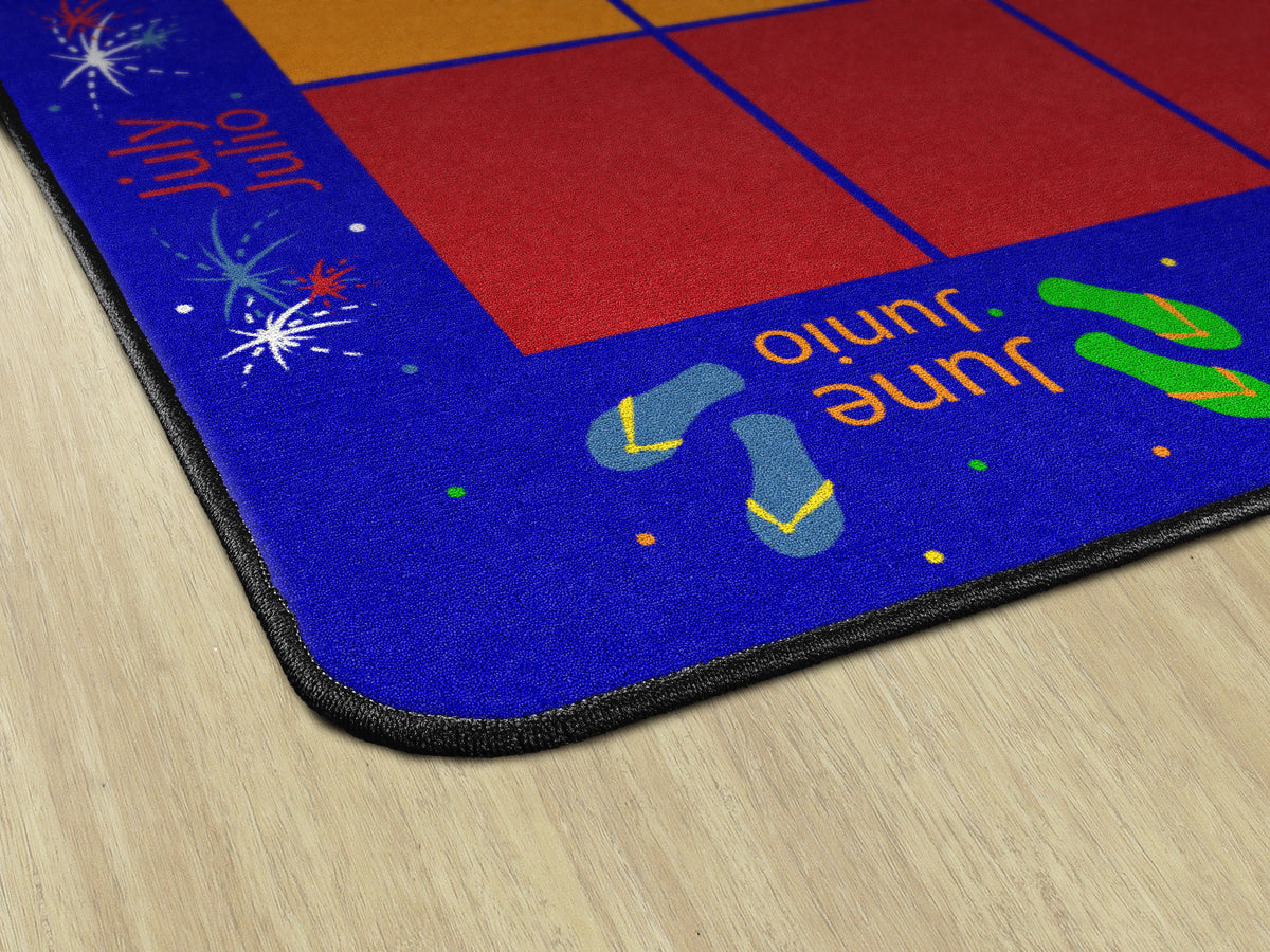 Bilingual Monthly Calendar Seating Rug, view 3