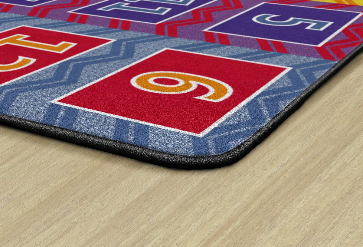 Number Chevrons Classroom Seating Rug, view 2