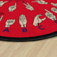 Sign Language Alphabet Round Rug, view 2