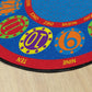 Bilingual Number Circles Oval Rug