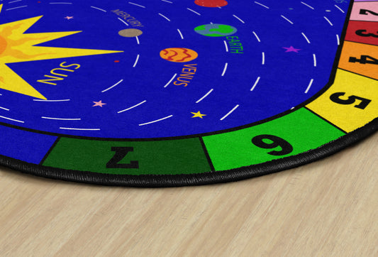 Milky Way Planets and Numbers Oval Rug