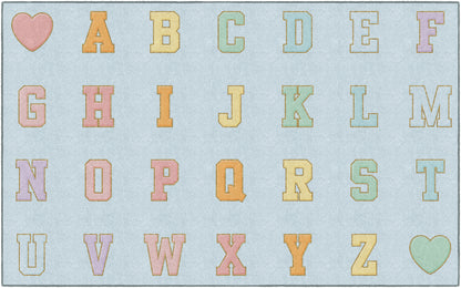 Pastel Alphabet Criss-Cross Seating Rug