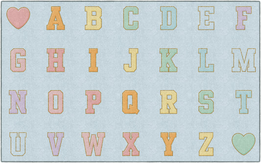 Pastel Alphabet Criss-Cross Seating Rug
