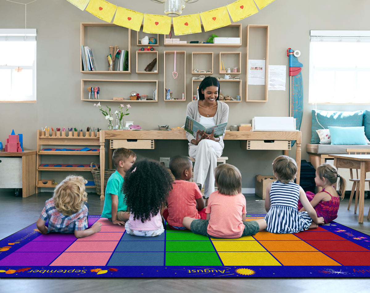 Monthly Calendar Classroom Seating Rug, view 6
