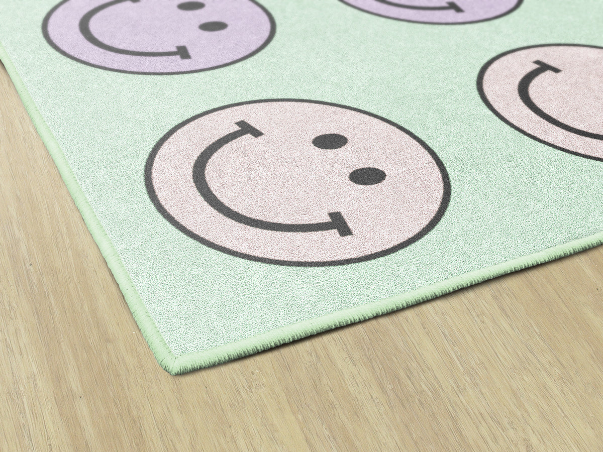 Smiley Face Sit Spots Classroom Rug, view 6