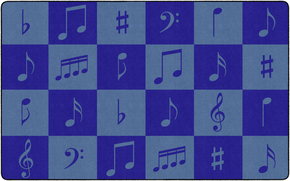 Calming Music Note Classroom Seating Rug