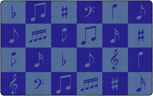 Calming Music Note Classroom Seating Rug