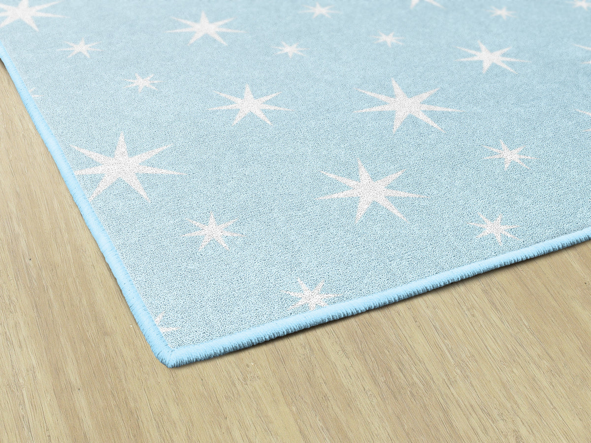 White Stars on Light Blue Classroom Rug, view 4